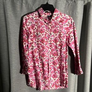 Lands End floral button down shirt size 2